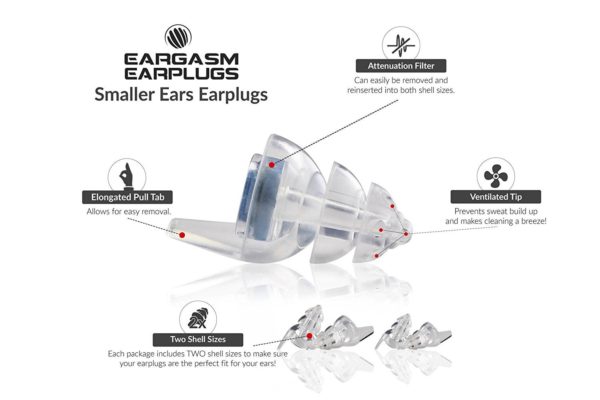 Eargasm Smaller Ears Earplugs for Concerts Musicians Motorcycles Noise Sensitivity Disorders and More! Two Different Sizes Included to Accommodate Sma 11