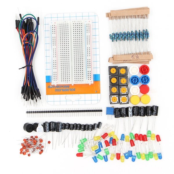 GeekcreitÂ® Portable Components Starter Kit For Arduino Resistor / LED / Capacitor / Jumper Wire / 400 Hole Breadboard / Resistor Kit With Plastic Box