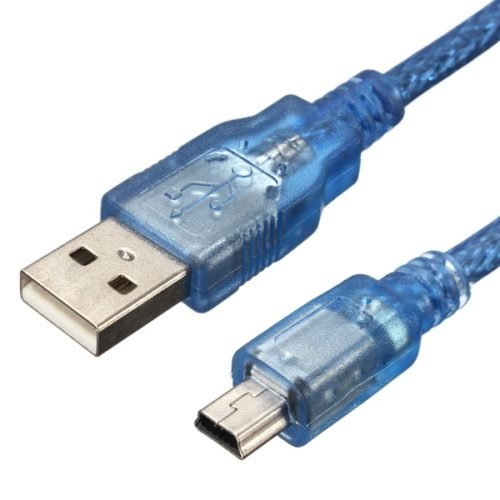 5pcs 30CM Blue Male USB 2.0A To Mini Male USB B Cable For Arduino 3