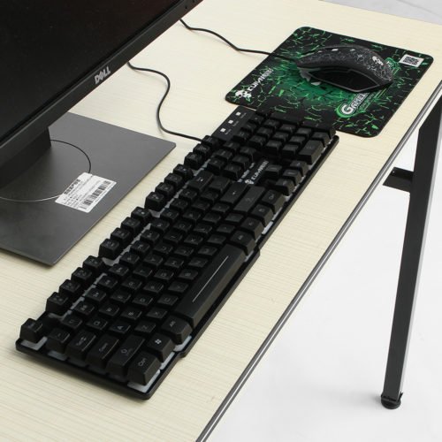 LED Backlit Gaming Keyboard+2400DPI Mouse Sets+Mouse Pad USB Wired Keyboard Set 12