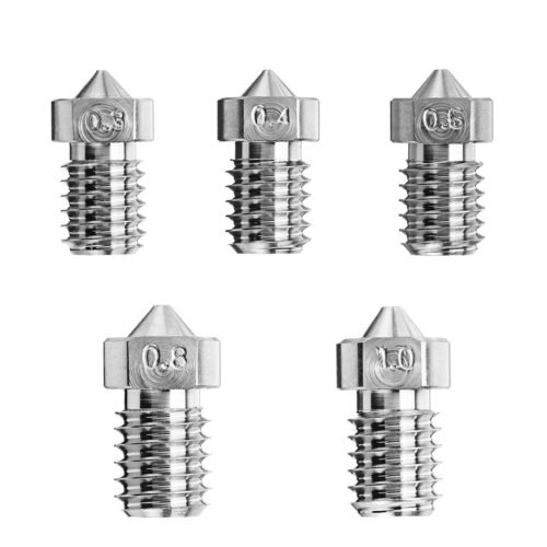 0.3mm/0.4mm/0.6mm/0.8mm/1.0mm Titanium Alloy M6 Thread Nozzle for 3D Printer 1