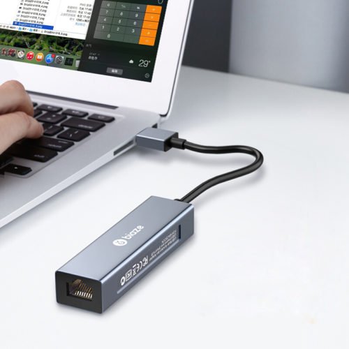 Biaze ZH17 Aluminum Alloy USB 3.0 to 3-Port USB 3.0 + 1000Mbps Gigabit RJ45 Ethernet Hub 3