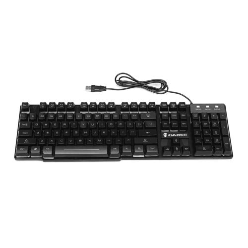 LED Backlit Gaming Keyboard+2400DPI Mouse Sets+Mouse Pad USB Wired Keyboard Set 8