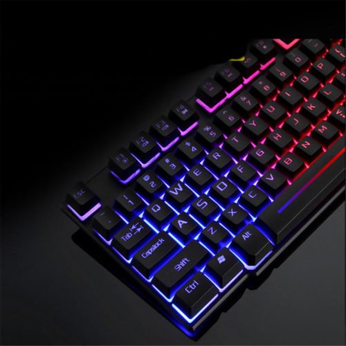 LED Backlit Gaming Keyboard+2400DPI Mouse Sets+Mouse Pad USB Wired Keyboard Set 4