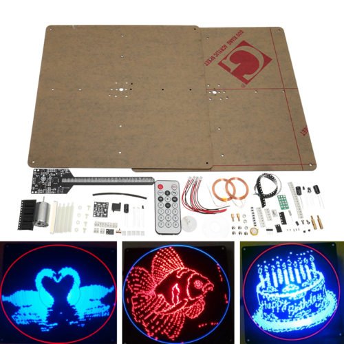 Flat POV 64 LED Rotating Advertising Light DIY LED Flash Kit Electronic Creative LED Production 1