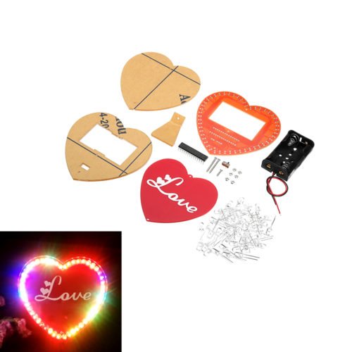 DIY Seven Color Heart Shaped LED Flow Lamp Production Kit DIY LED Flash Kit 1