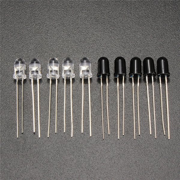 200pcs 5mm 940nm IR Infrared Diode Launch Emitter Receive Receiver LED
