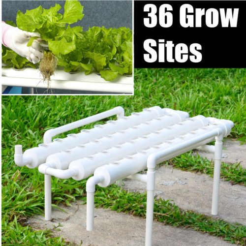 36 Holes Hydroponic Piping Site Grow Kit DIY Horizontal Flow DWC Deep Water Culture System Garden Vegetable 5