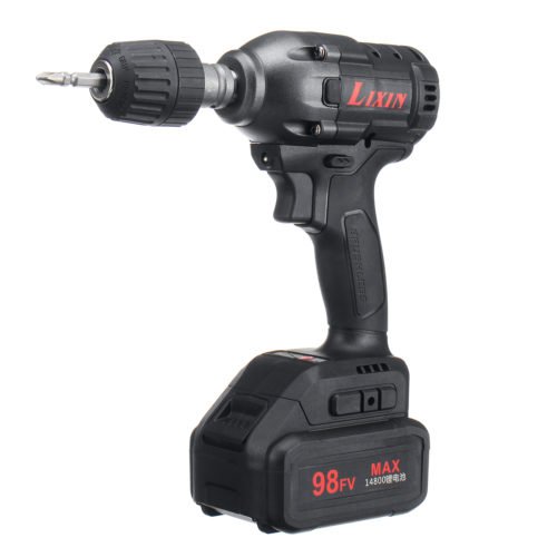 98FV 14800mAh Cordless Brushless Electric Wrench Drill LED Light W/ 1 or 2 Li-on Battery 2