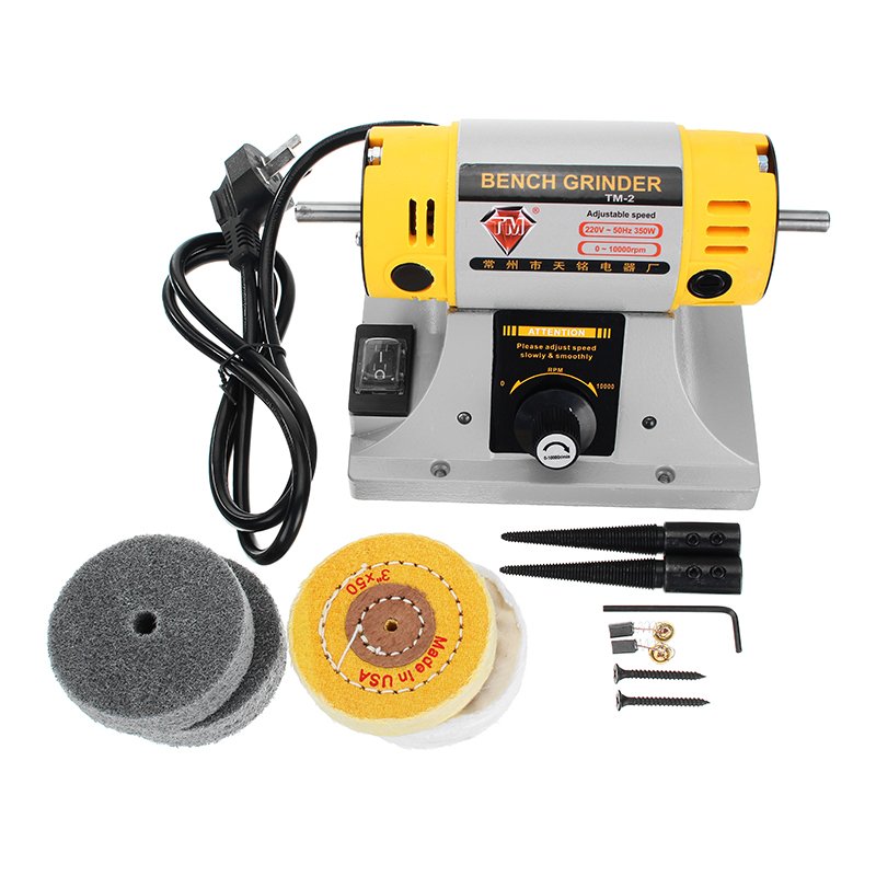 TM® 220V Adjustable Speed Mini Polishing Machine For Dental Jewelry Motor Lathe Bench Grinder Kit 2