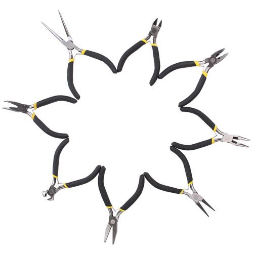 DANIU 8Pcs Round Beading Nose Pliers Wire Side Cutters Pliers Tools Set 2