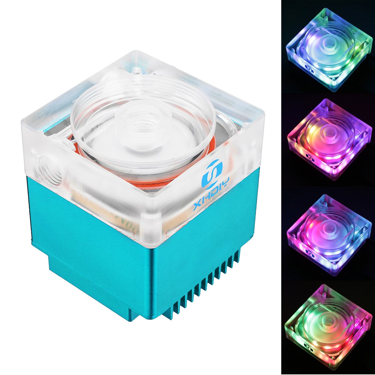 8W 4M Pump Head Aluminum Alloy LED Light Water Cooling Recycling Water Pump With IR Controller