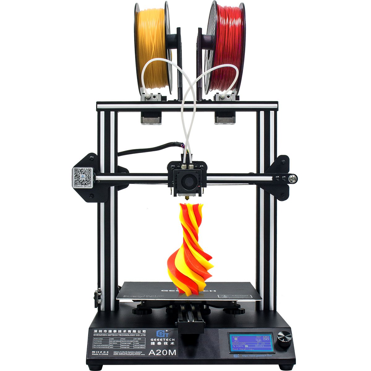 GeeetechÂ® A20M Mix-color 3D Printer 255x255x255mm Printing Size With Filament Detector/Power Resume/Superplate Hotbed/Modular Design/360Â° Ventilation/