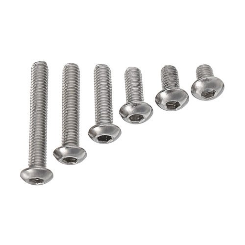 Suleve™ M3SH6 50Pcs M3 Stainless Steel Hex Socket Button Round Head Cap Screw Bolts 4-20mm Optional Length 8