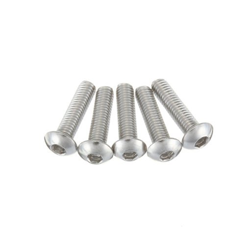 Suleve™ M3SH6 50Pcs M3 Stainless Steel Hex Socket Button Round Head Cap Screw Bolts 4-20mm Optional Length 4