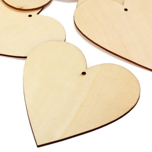 5Pcs 100mm Heart Wooden Board Tags Laser Engraving Sheet DIY Wood Craft Wedding Christmas Decoration 9