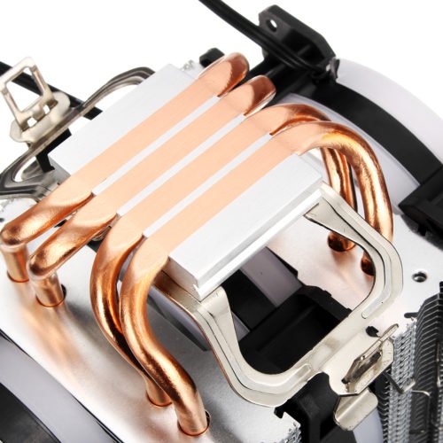 Aurora Colorful Backlit 3Pin 3 Fans 4 Copper Tube Dual Tower CPU Cooling Fan Cooler Heatsink for Intel AMD 6