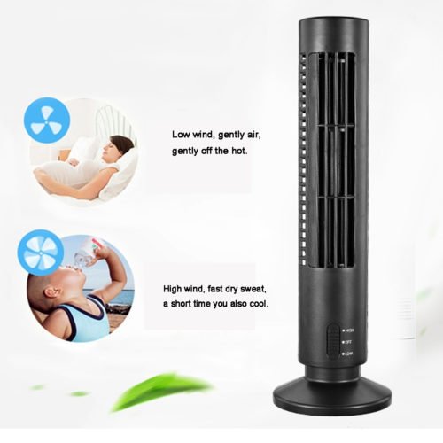 5V 2.5W Mini Portable USB Cooling Air Conditioner Purifier Tower Bladeless Desk Fan 3