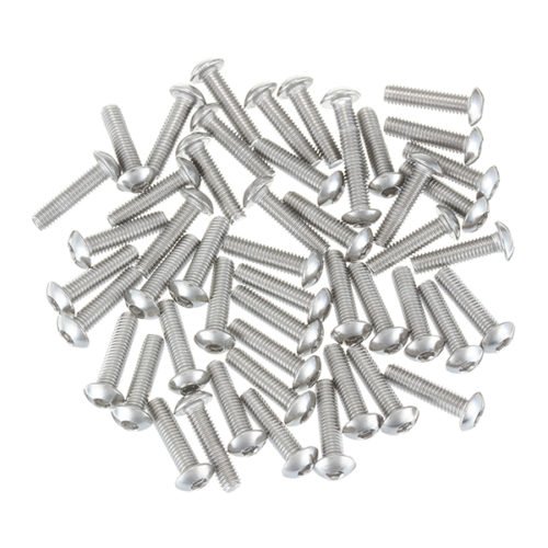 Suleve™ M3SH6 50Pcs M3 Stainless Steel Hex Socket Button Round Head Cap Screw Bolts 4-20mm Optional Length 5