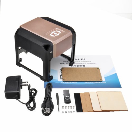 3000mW Golden Desktop Laser Engraving Machine Mini bluetooth Logo Marking Engraver DIY Mark Carver Printer 7