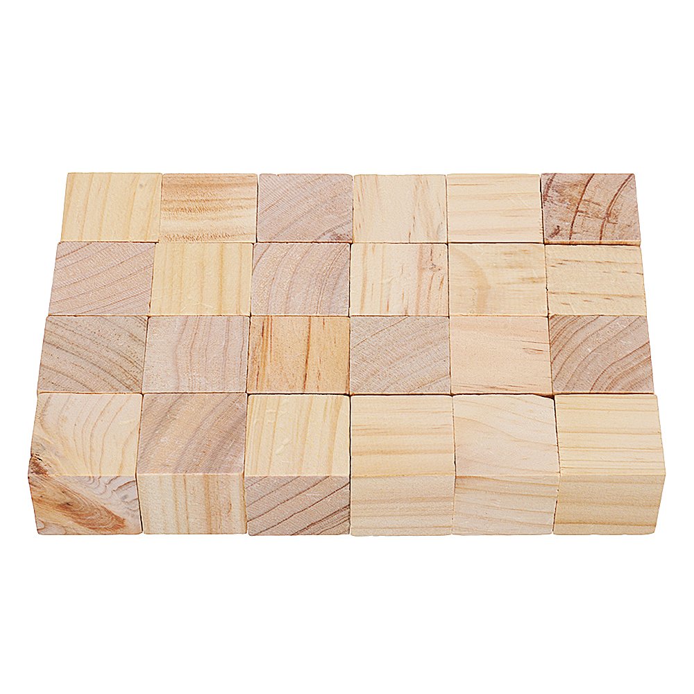 3cm 4cm Pine Wood Square Block Natural Soild Wooden Cube Crafts DIY Puzzle  Making Woodworking