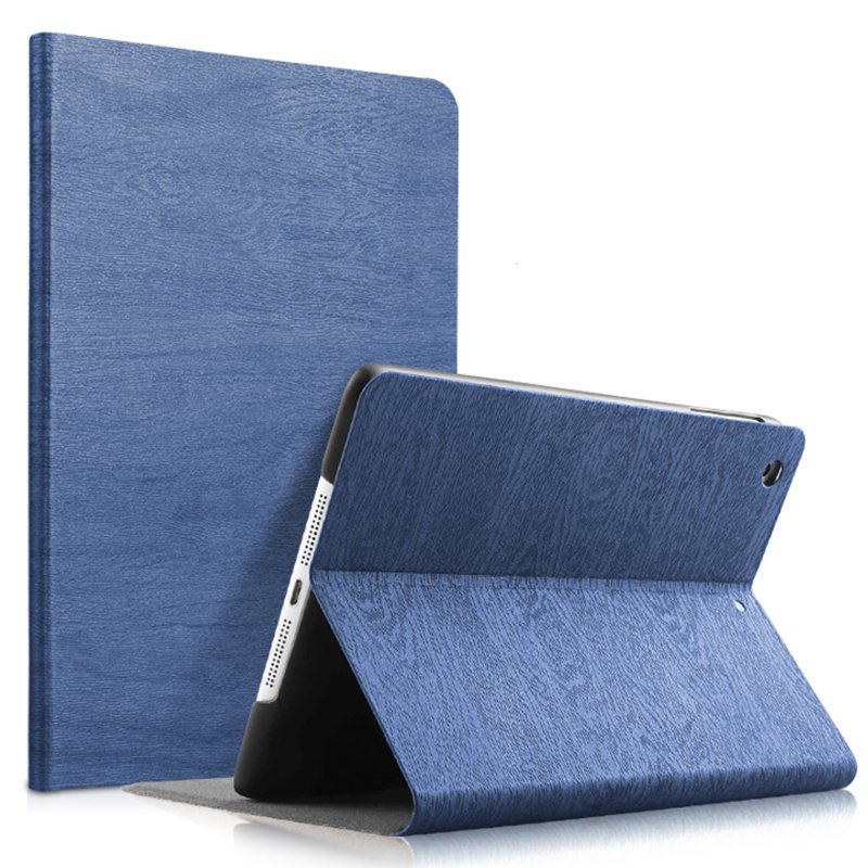 Wood Grain Pattern Smart Sleep Kickstand Case For iPad Mini 4 1