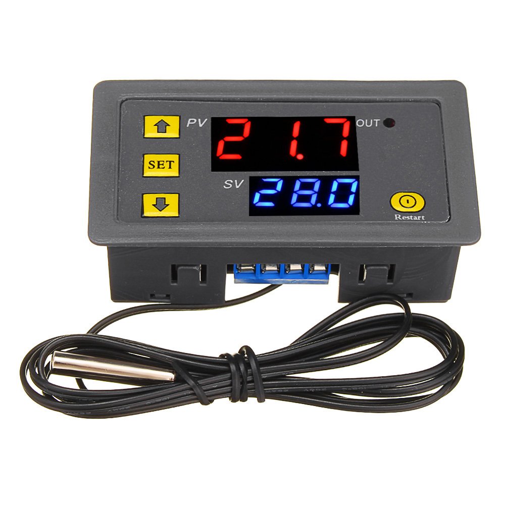 GeekcreitÂ® W3230 DC 12V / AC110V-220V 20A LED Digital Temperature Controller Thermostat Thermometer Temperature Control Switch Sensor Meter
