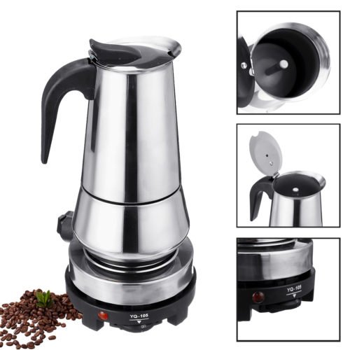 220V 500W 450ml Portable Coffee Espresso Pot Maker & Electric Stove Home Kitchen Tools 2