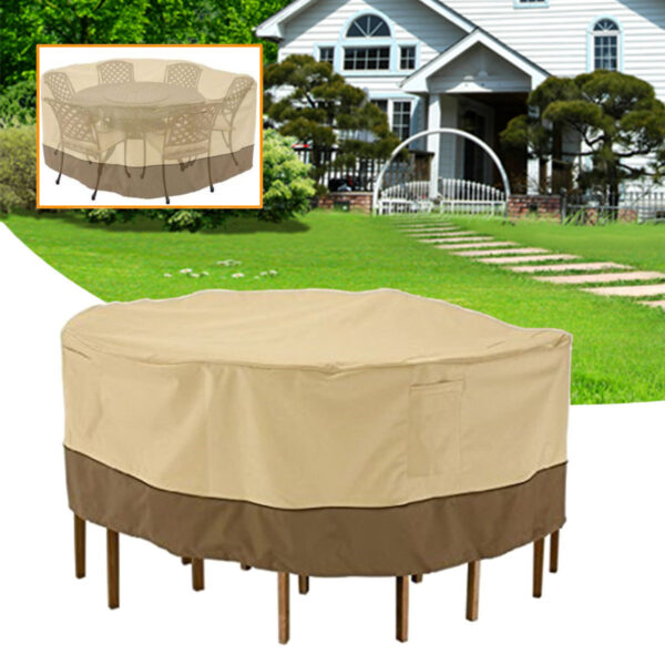 Garden Round Waterproof Table Cover Patio Outdoor Furniture Set Shelter ...