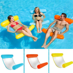 Clip Net Hammock Foldable Inflatable Backrest Floating Bed Row Water Play Lounge Chair