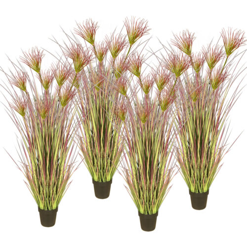 SOGA 4X 120cm Purple Artificial Indoor Potted Papyrus Plant Tree Fake Simulation Decorative