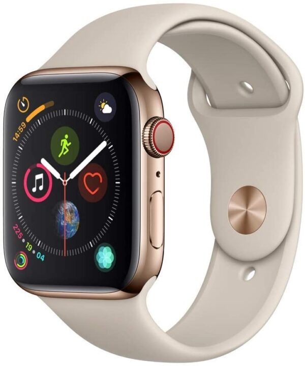 Apple Watch Series 4 (GPS + Cellular, 44MM) - Space Gray Aluminum Case with Black Sport Band (Renewed)