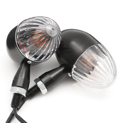 Pair 12V Motorcycle Metal Turn Signal Blinker Indicator Light Amber Lamp Universal 2