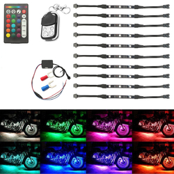 12V 50W Multi-Color Wireless Remote Control Motorcycle Lamp RGB Flexible Strips Ground Effect Light 2
