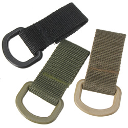Military Tactical Carabiner Nylon Strap Buckle Hook Belt Hanging Keychain D-shaped Ring Molle System 2