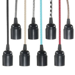 E27 4M Fabric Cable UK Plug In Pendant Lamp Light Set Fitting Vintage Bulb Holder Socket