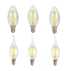 ZX Dimmable E14 6W LED Filament Light Glass House Bulb Lamps 110V 220V Candle Light Chandelier