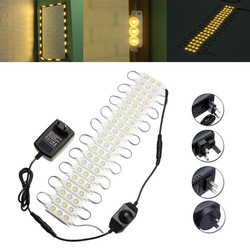 3M SMD5050 Waterproof Warm White LED Module Strip Light Kit Mirror Signage Lamp + Adapter DC12V 2