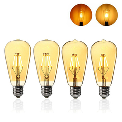E27 ST64 4W Golden Cover Dimmable Edison Retro Vintage Filament COB LED Bulb Light Lamp AC110/220V 1