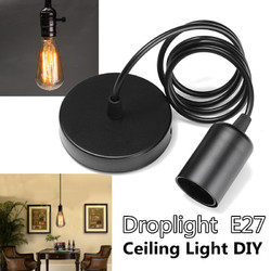 E27 Single Head Home Ceiling Pendant Lamp Light Bulb Holder Socket Hanging Fixture 1.2m