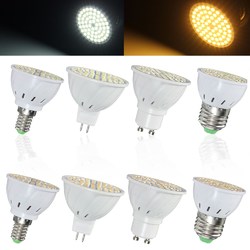 E14 E27 GU10 MR16 3.5W 72 SMD 3528 Pure White Warm White LED Spot Lightt Bulbs Lamps AC110V AC220V 2