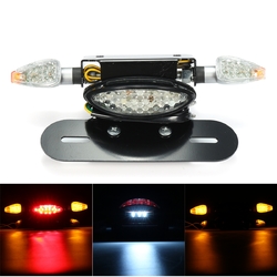 Motorcycle LED Rear Tail Brake Stop Turn Indicator Light With License Plate Bracket