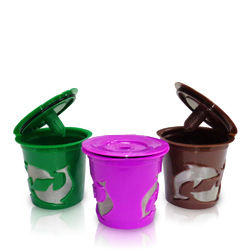 KC-COFF13 Refillable Coffee Capsule Cup Multiple Color Doiphin Reusable Refilling Filter For N