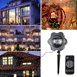 ARILUX?® 4W LED Warm White / White Snowfall Projector Light Remote Rotating Snowflake Christmas Decor 1