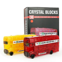Creative IQ 3D Crystal Puzzle Jigsaw Blocks Assembling Bus Car Model DIY Toys 1