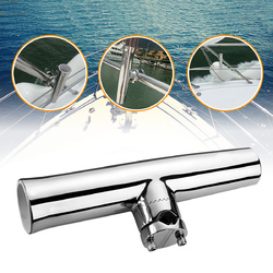 316 Stainless Steel 7/8''-1'' Tube Fishing Rod Holder Boat Tackle Clamp On Rail Mount 1