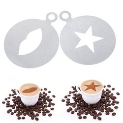 Coffee Art Decorating Tool Stainless Steel Thick Coffee Making Mould Stainless Steel Coffee Pattern Template Stencils Cappuccino Latte Art Mold Tools
