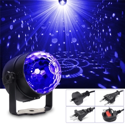 3W UV Purple LED Stage Light Self-propelled/Voice-activated/Flashing Crystal Ball Party Disco Club 1