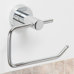 Toilet Roll Tissue Paper Dispenser Holder Wall Mounted Ring Hoop Hook Chrome New