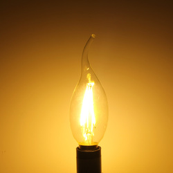 E14 2W Pure/Warm White Edison Filament LED COB Flame Lamp 85-265V 1